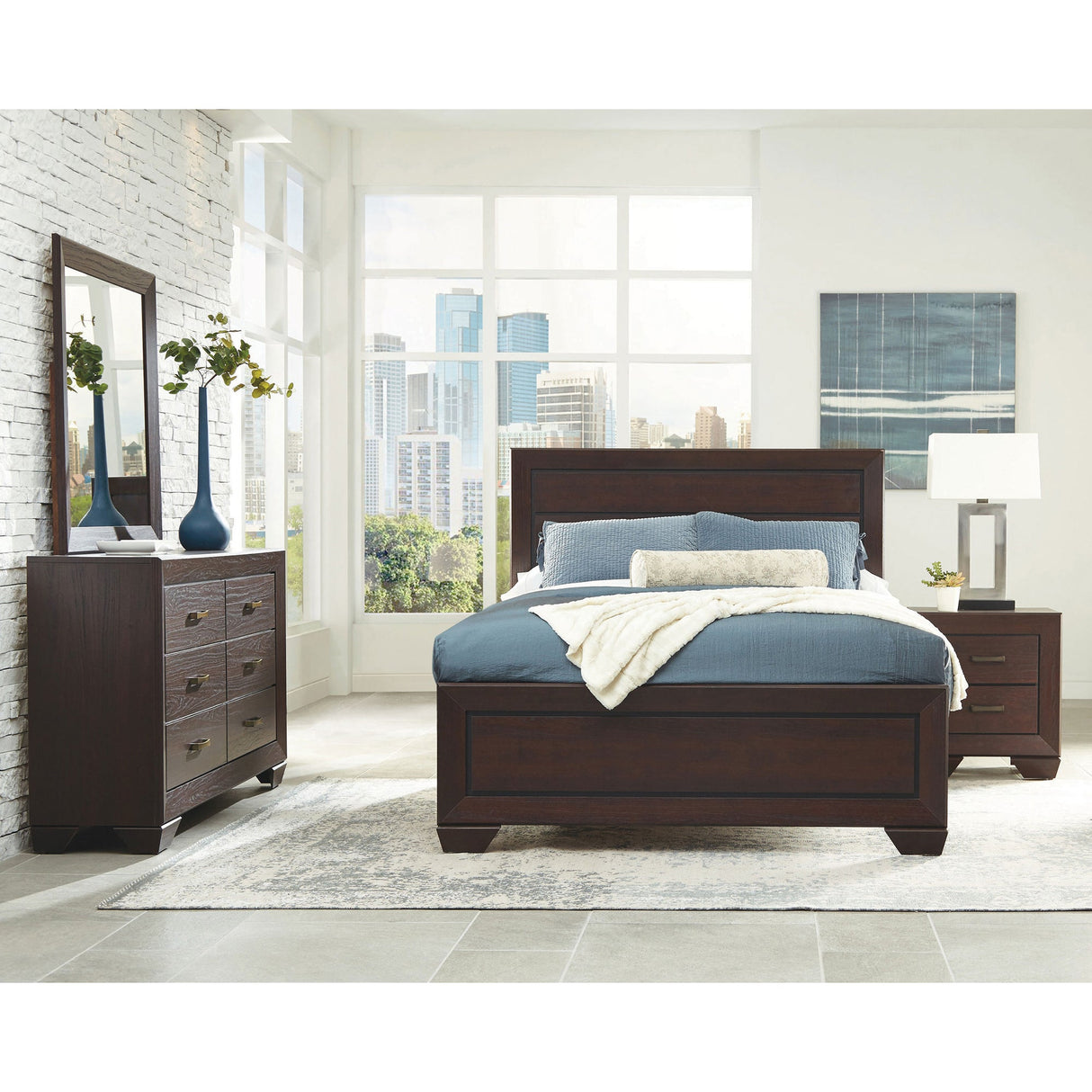 Oatfield Dark Cocoa 4-piece Eastern King Bedroom Set - sold by Home Elegance USA