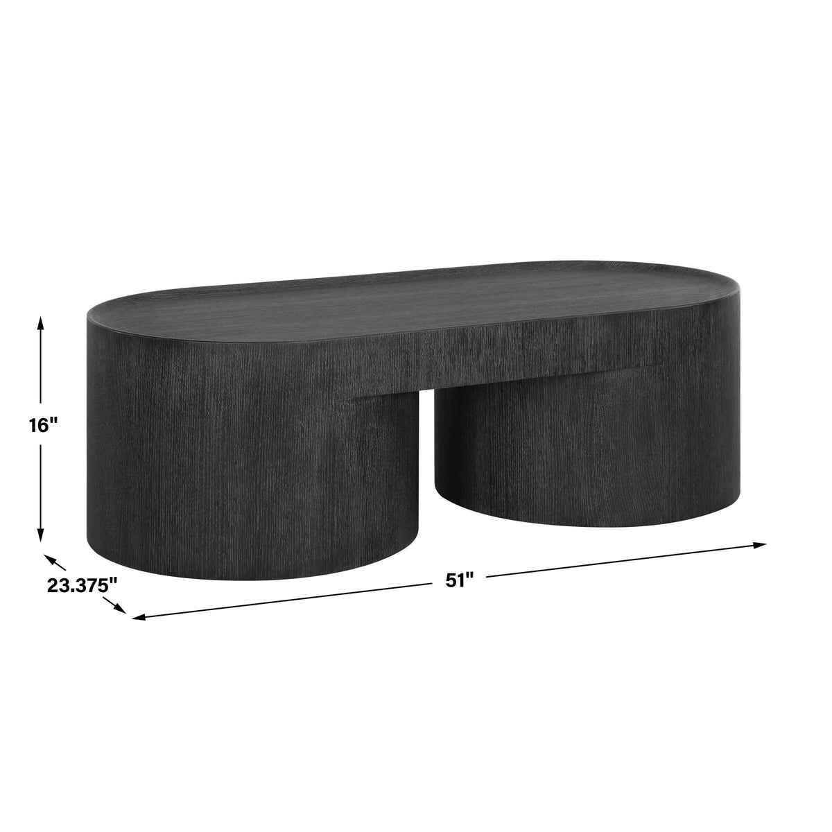 Isbell Coffee Table - Black by Uttermost - View 10