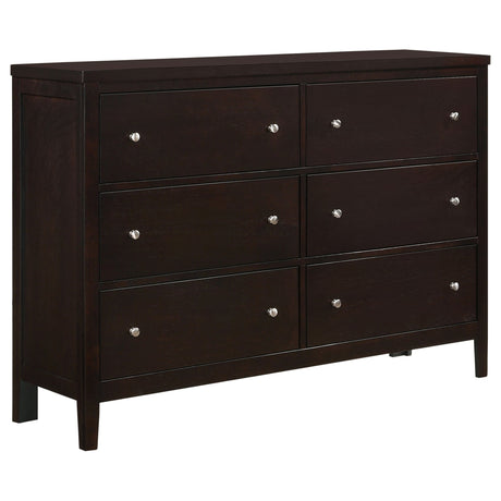 Carlton 6 - drawer Rectangular Dresser Cappuccino | Coaster | Home Elegance USA