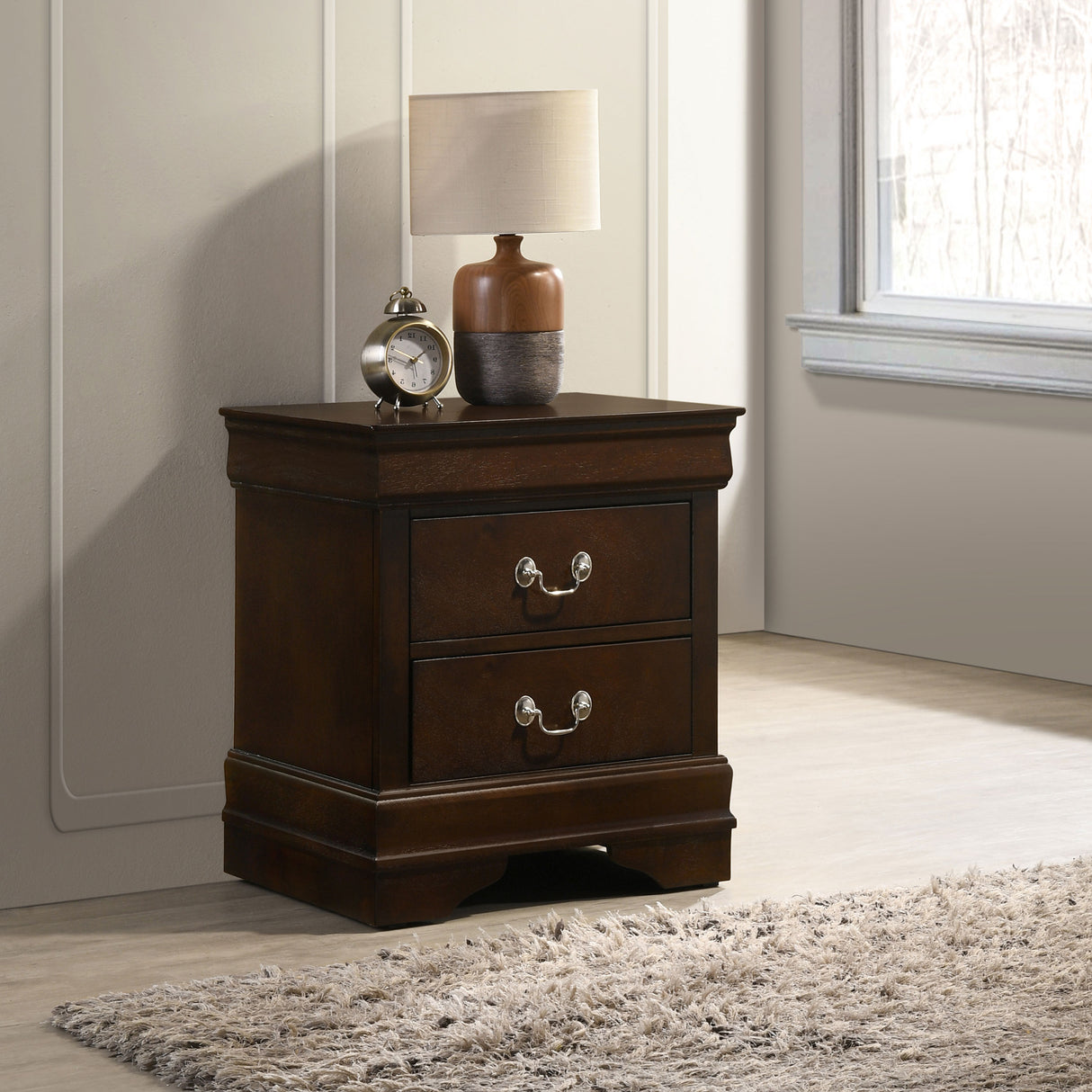 Louis Philippe 2-drawer Nightstand Cappuccino - Home Elegance USA