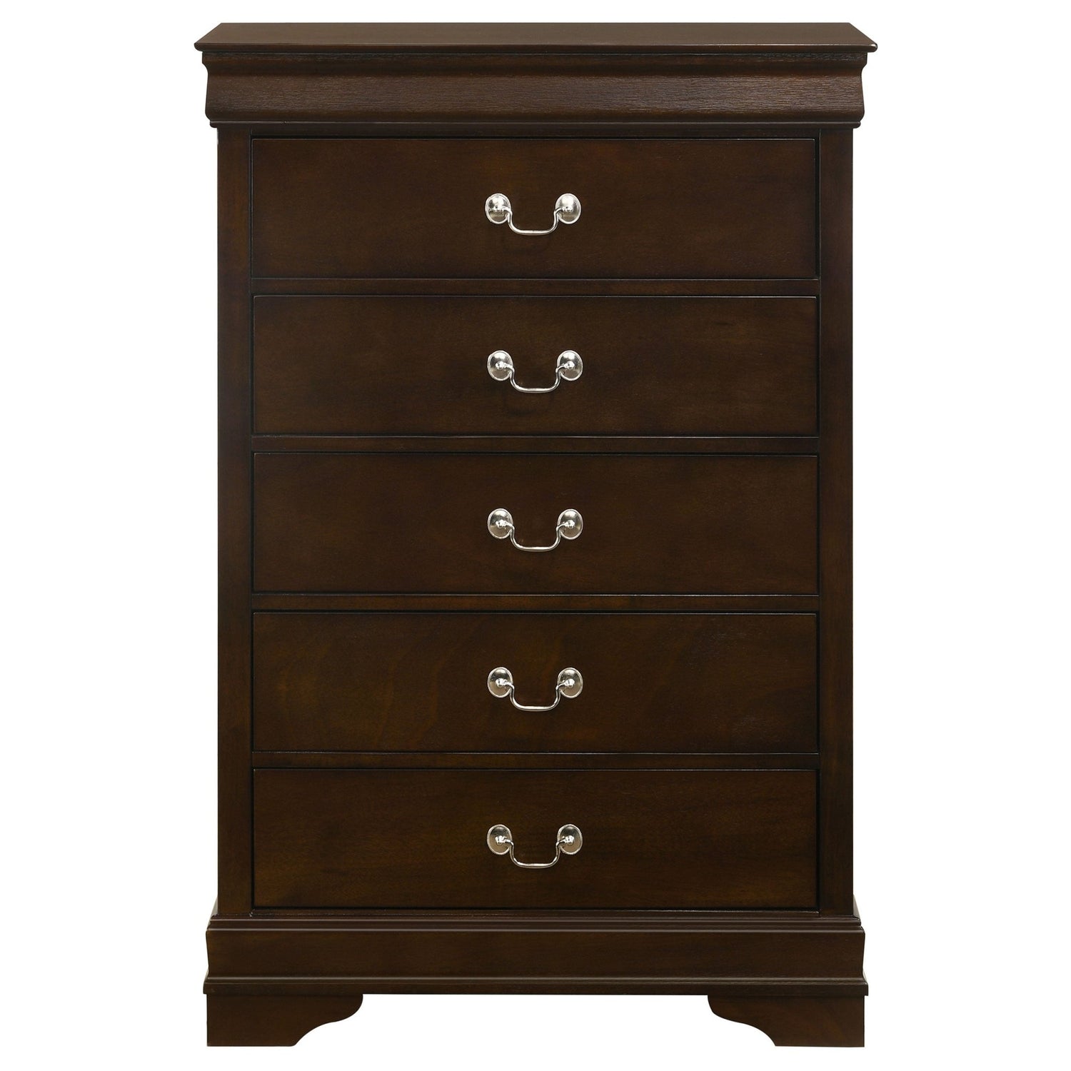 Chest - Louis Philippe 5-drawer Chest with Silver Bails Cappuccino