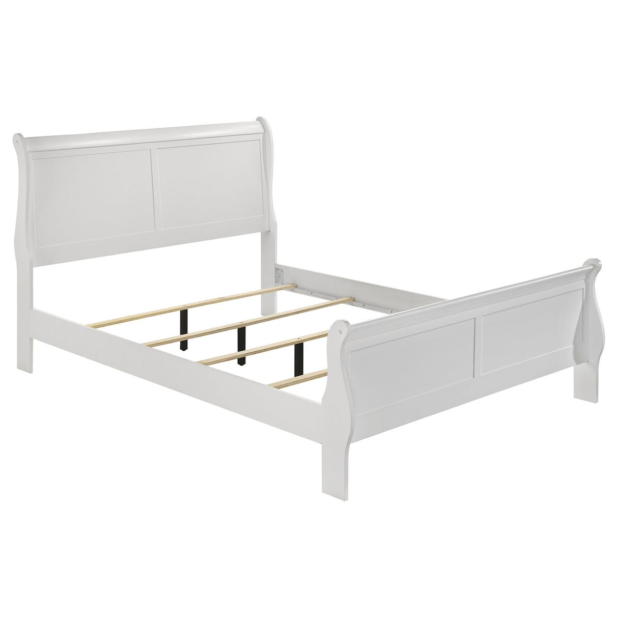Louis Philippe 47-inch Queen Sleigh Panel Bed White -  Coaster Furniture