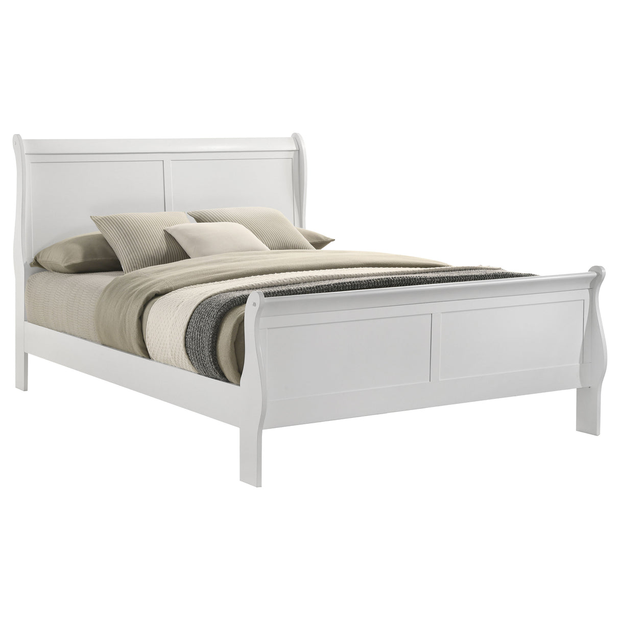 Louis Philippe 47-inch Queen Sleigh Panel Bed White -  Coaster Furniture