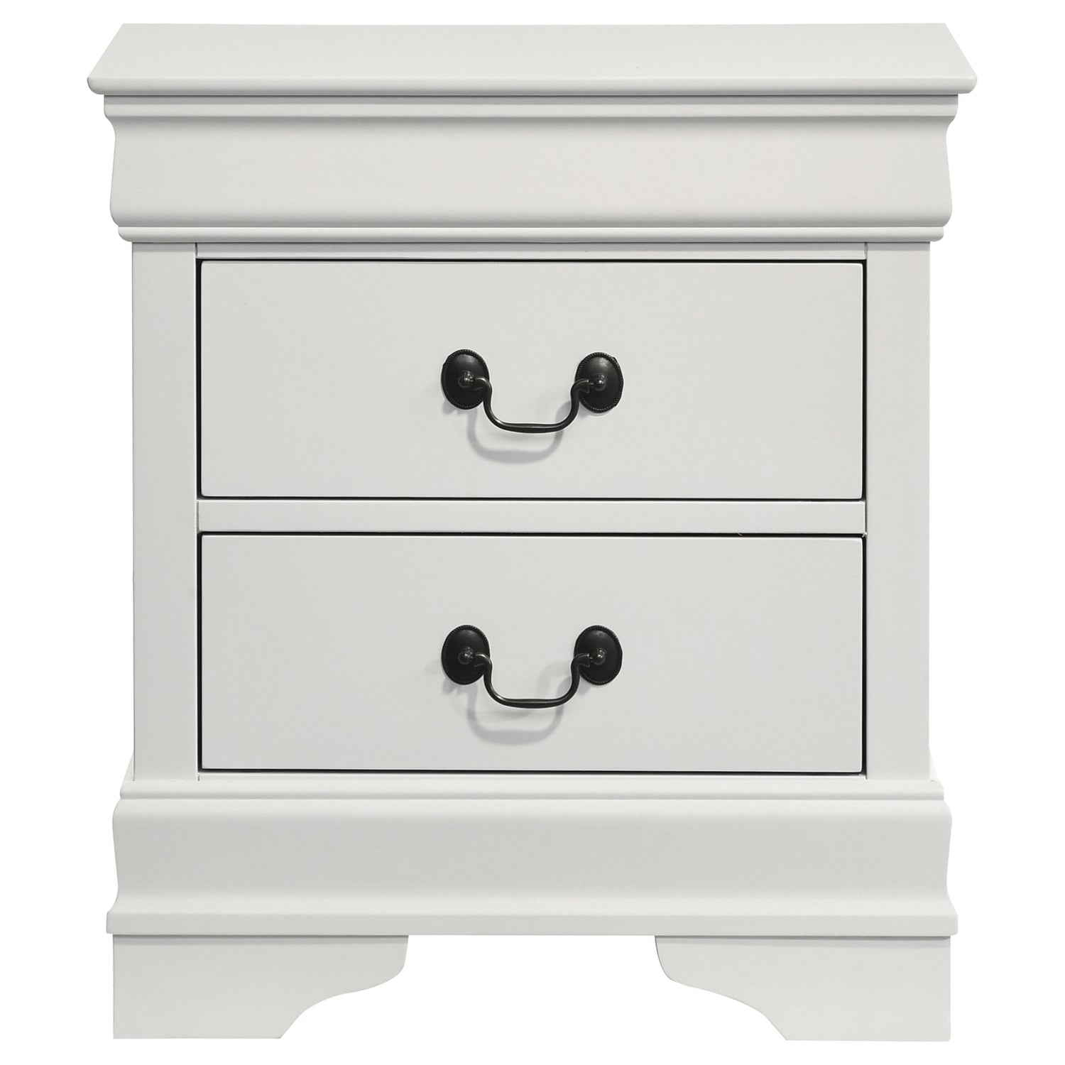 Louis Philippe 2-drawer Nightstand Bedside Table White - Home Elegance USA