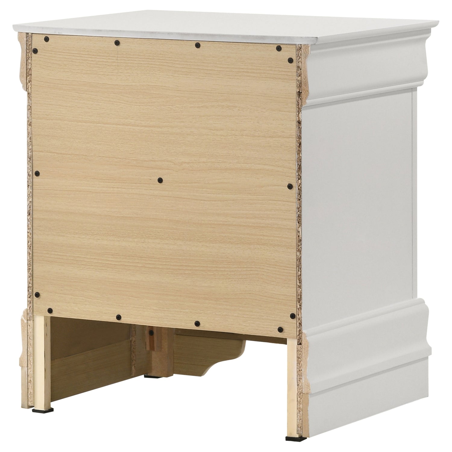 Louis Philippe 2-drawer Nightstand Bedside Table White - Home Elegance USA