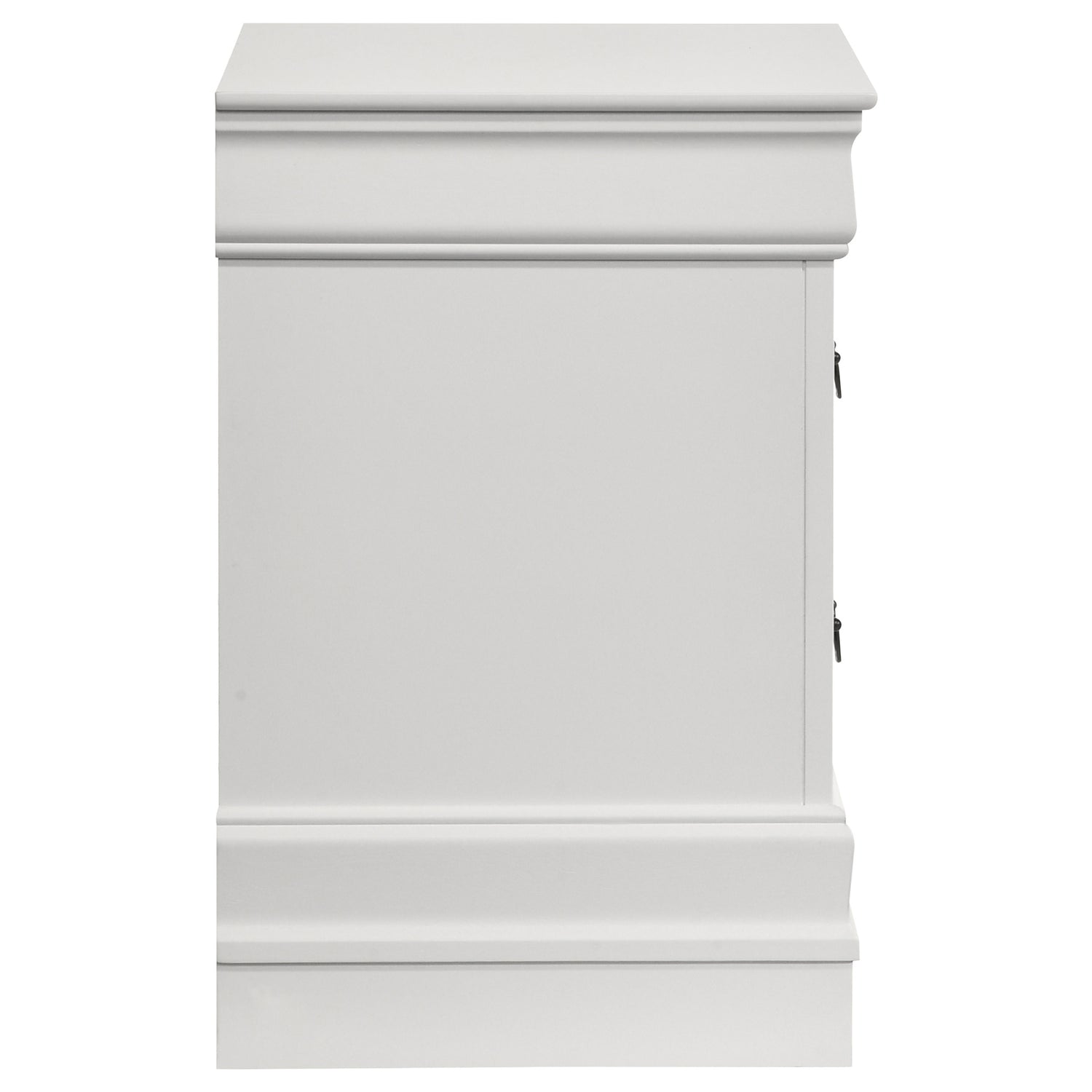 Louis Philippe 2-drawer Nightstand Bedside Table White - Home Elegance USA