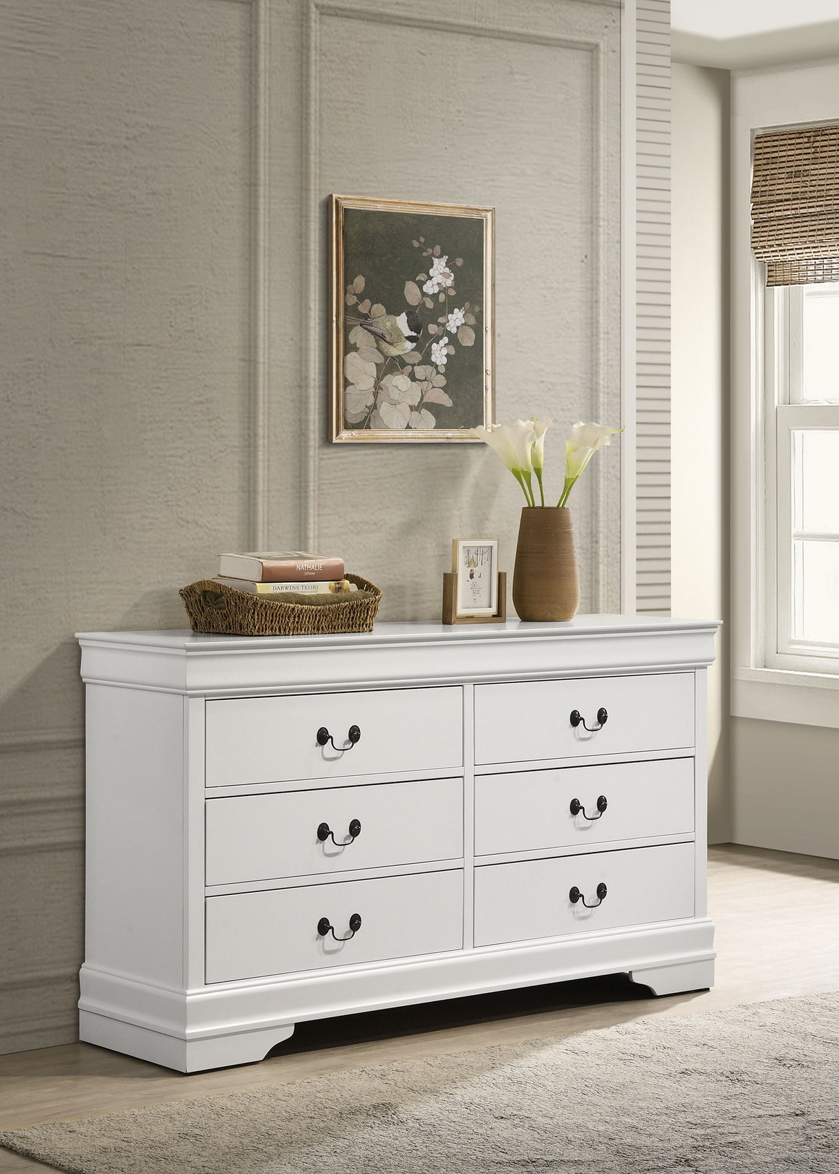 Louis Philippe 6-drawer Dresser White - Home Elegance USA