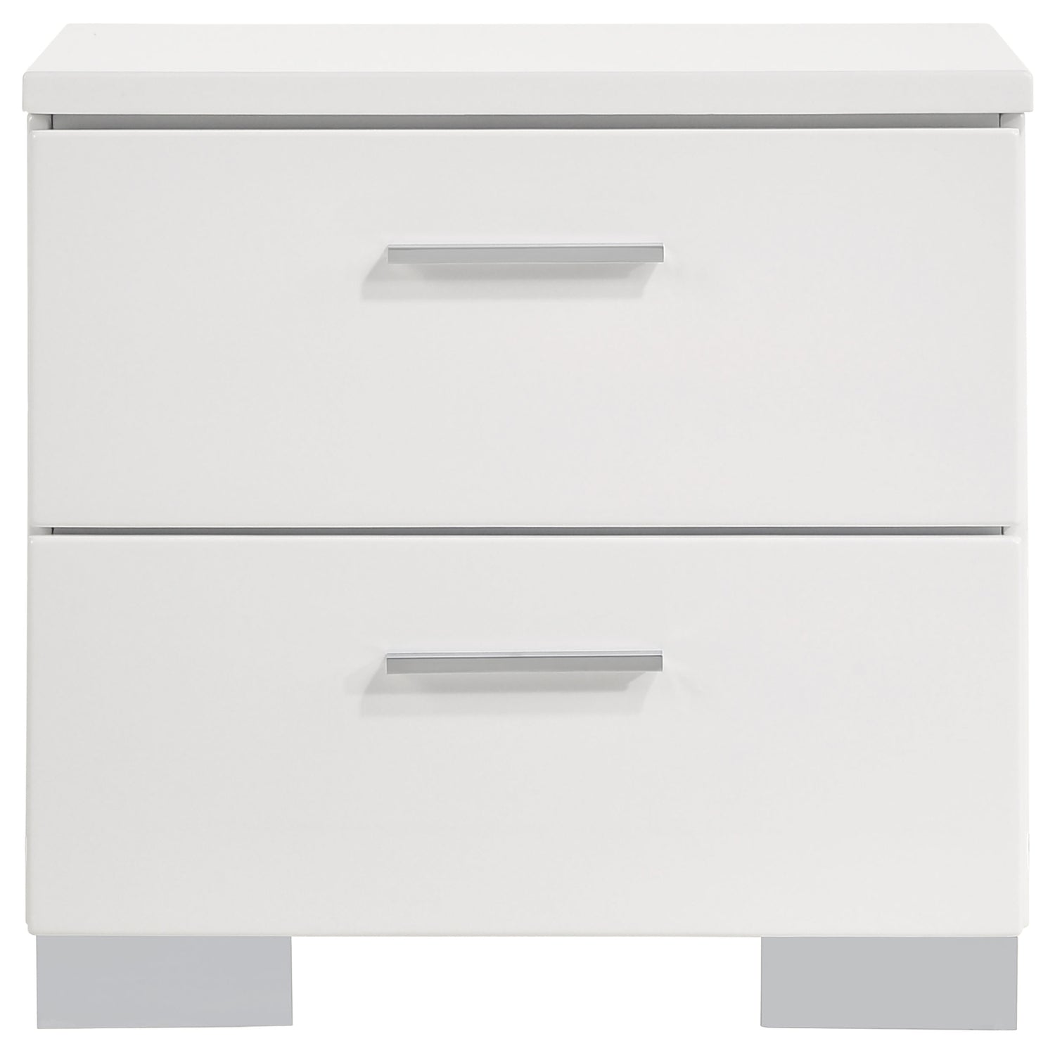 Felicity 2-drawer Nightstand White High Gloss - Home Elegance USA