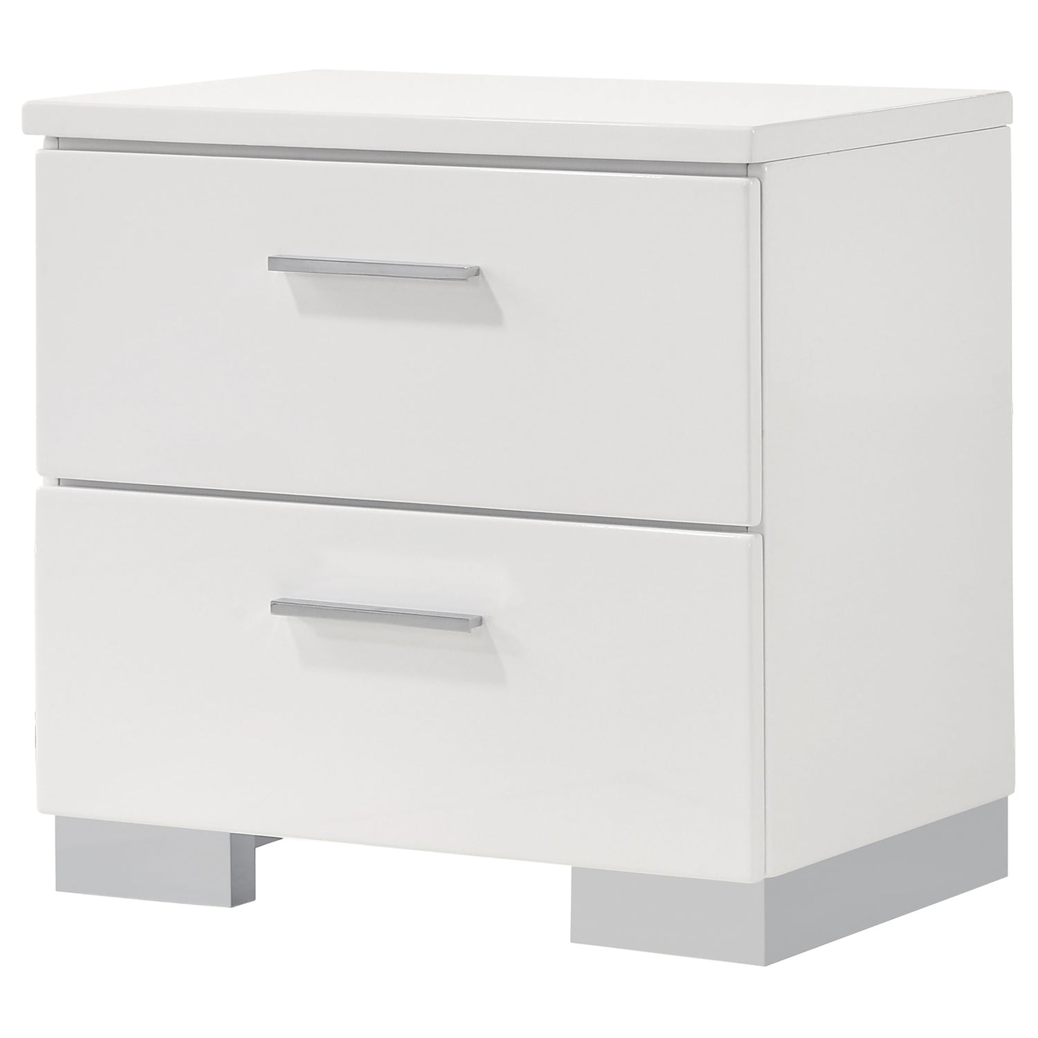 Felicity 2-drawer Nightstand White High Gloss - Home Elegance USA