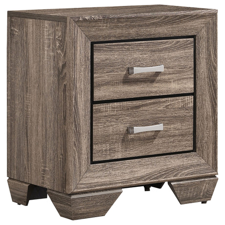 Kauffman 2-drawer Nightstand Washed Taupe - Home Elegance USA