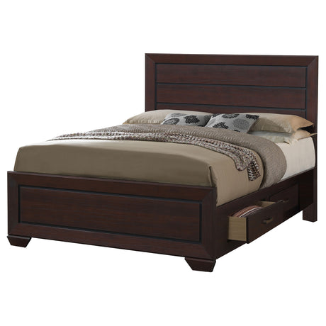 Eastern King Storage Bed - Kauffman Wood Eastern King Storage Panel Bed Dark Cocoa