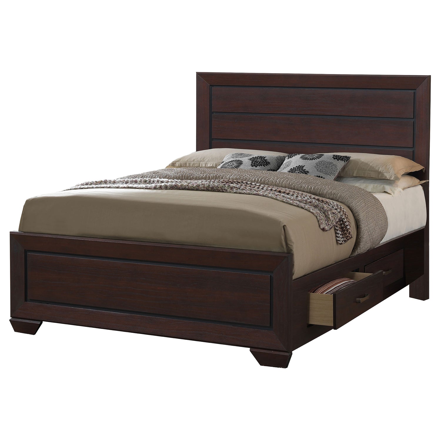 California King Storage Bed - Kauffman Wood California King Storage Panel Bed Dark Cocoa