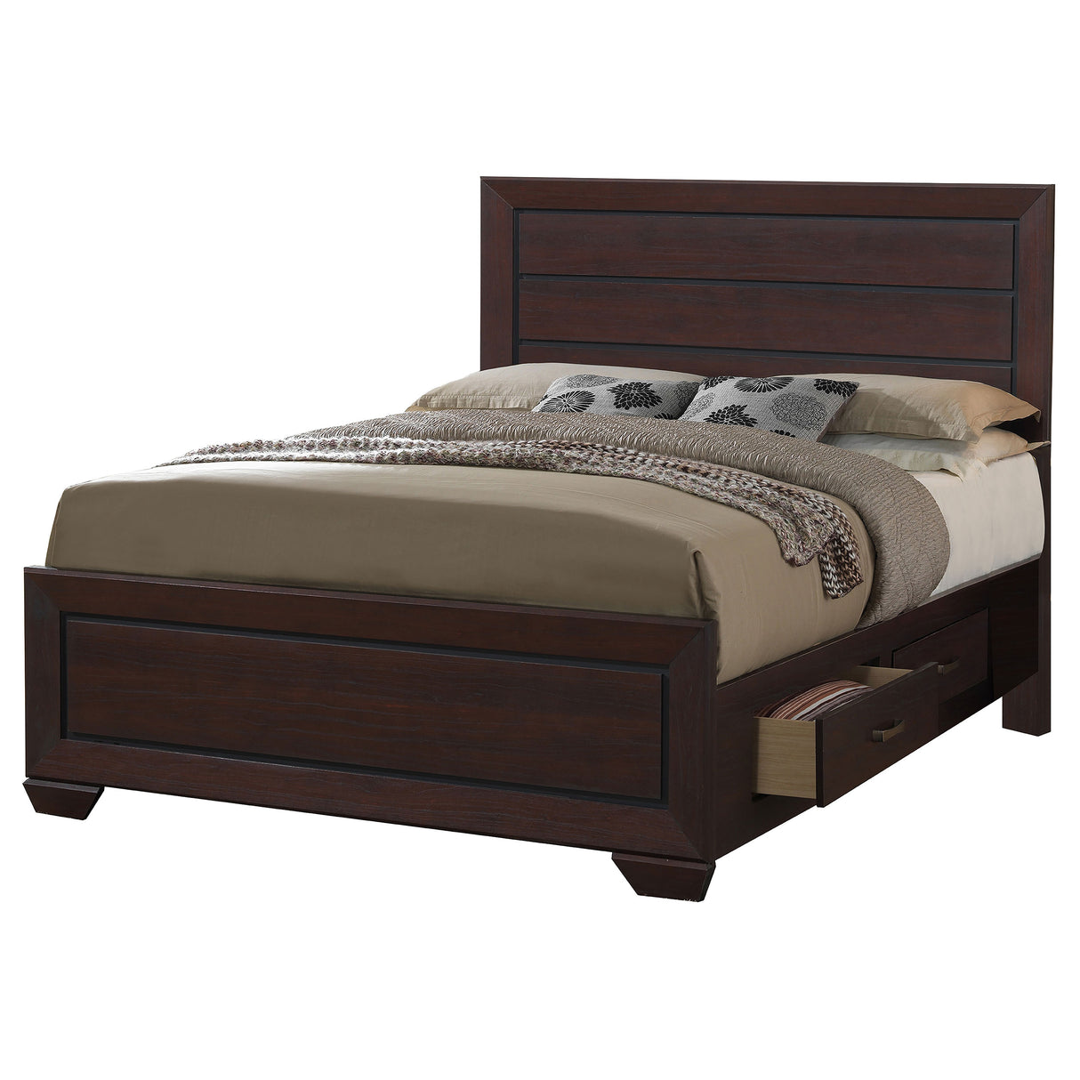 Queen Storage Bed - Kauffman Wood Queen Storage Panel Bed Dark Cocoa