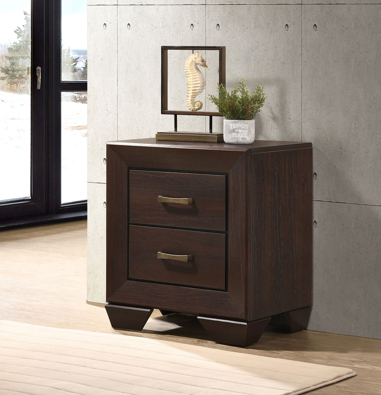 Kauffman 2-drawer Nightstand Dark Cocoa - Home Elegance USA