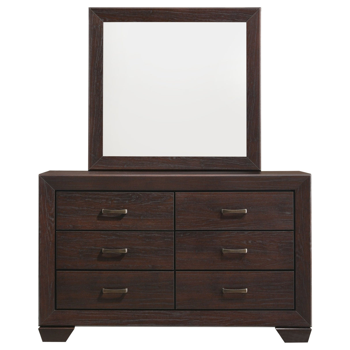 Dresser With Mirror - Kauffman 6-drawer Dresser with Mirror Dark Cocoa