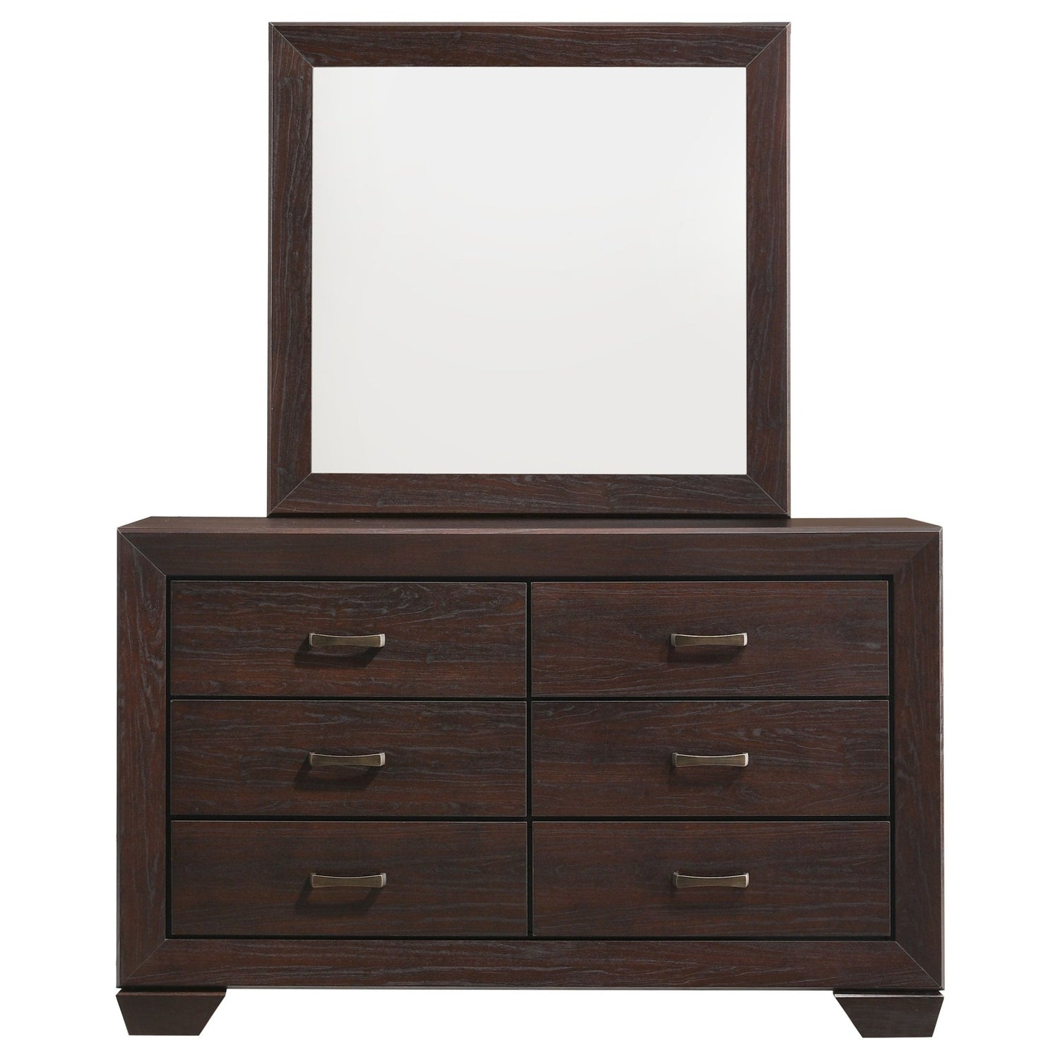 Dresser With Mirror - Kauffman 6-drawer Dresser with Mirror Dark Cocoa