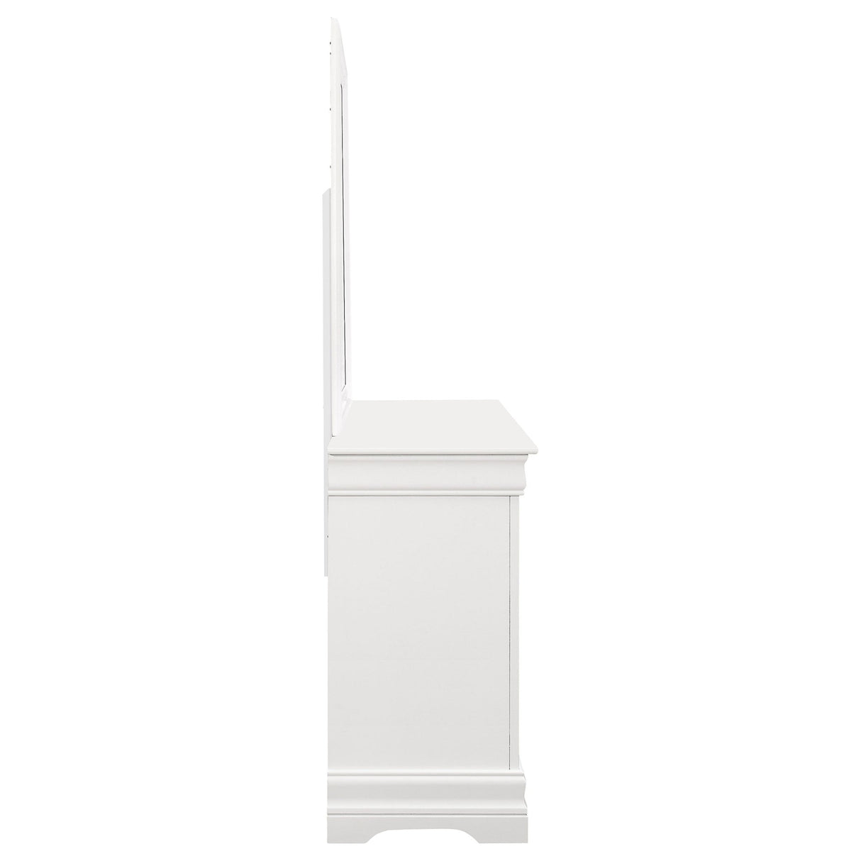 Dresser With Mirror - Louis Philippe 6-drawer Dresser with Mirror White