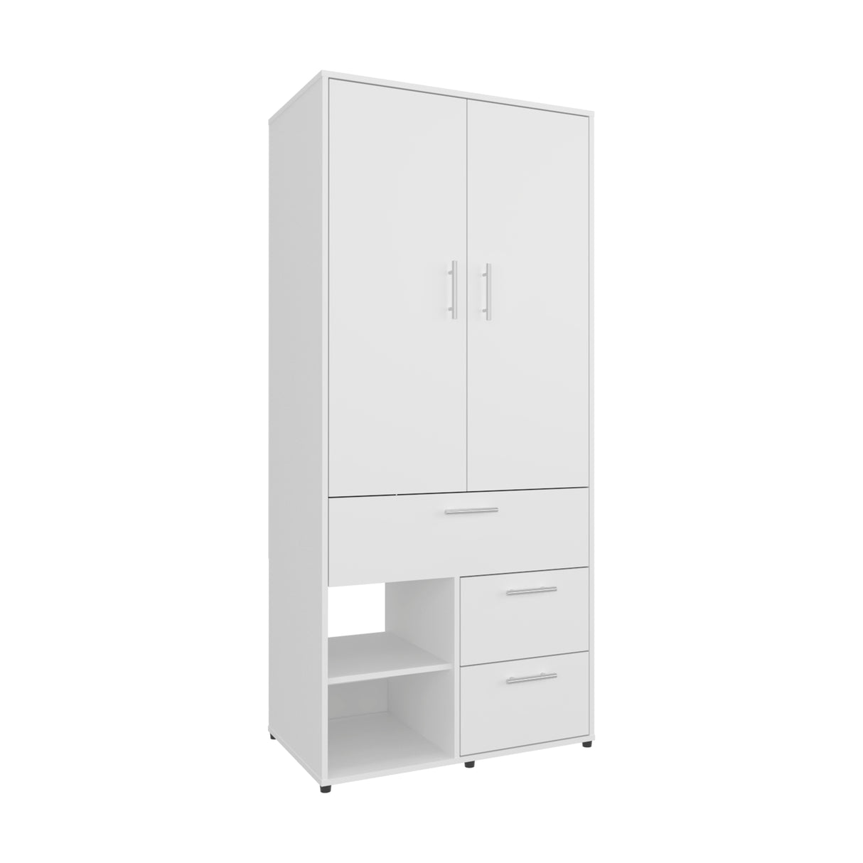 Armoire 70.90' H, 2 Doors, 3 Drawers, 2 Shelves, 6 Legs, White - Bedroom - sold by Home Elegance USA