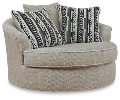 Ashley Sisal Calnita Oversized Swivel Accent Chair - Velvet | Home Elegance USA