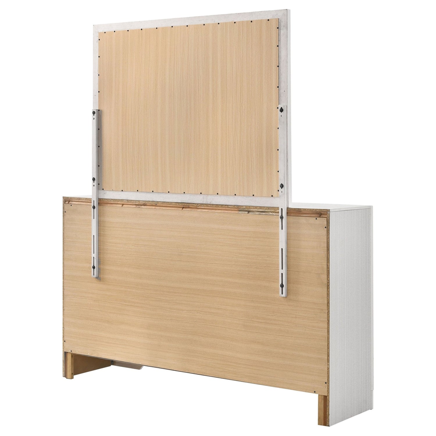 Dresser With Mirror - Miranda 7-drawer Dresser with Mirror White and Rhinestone