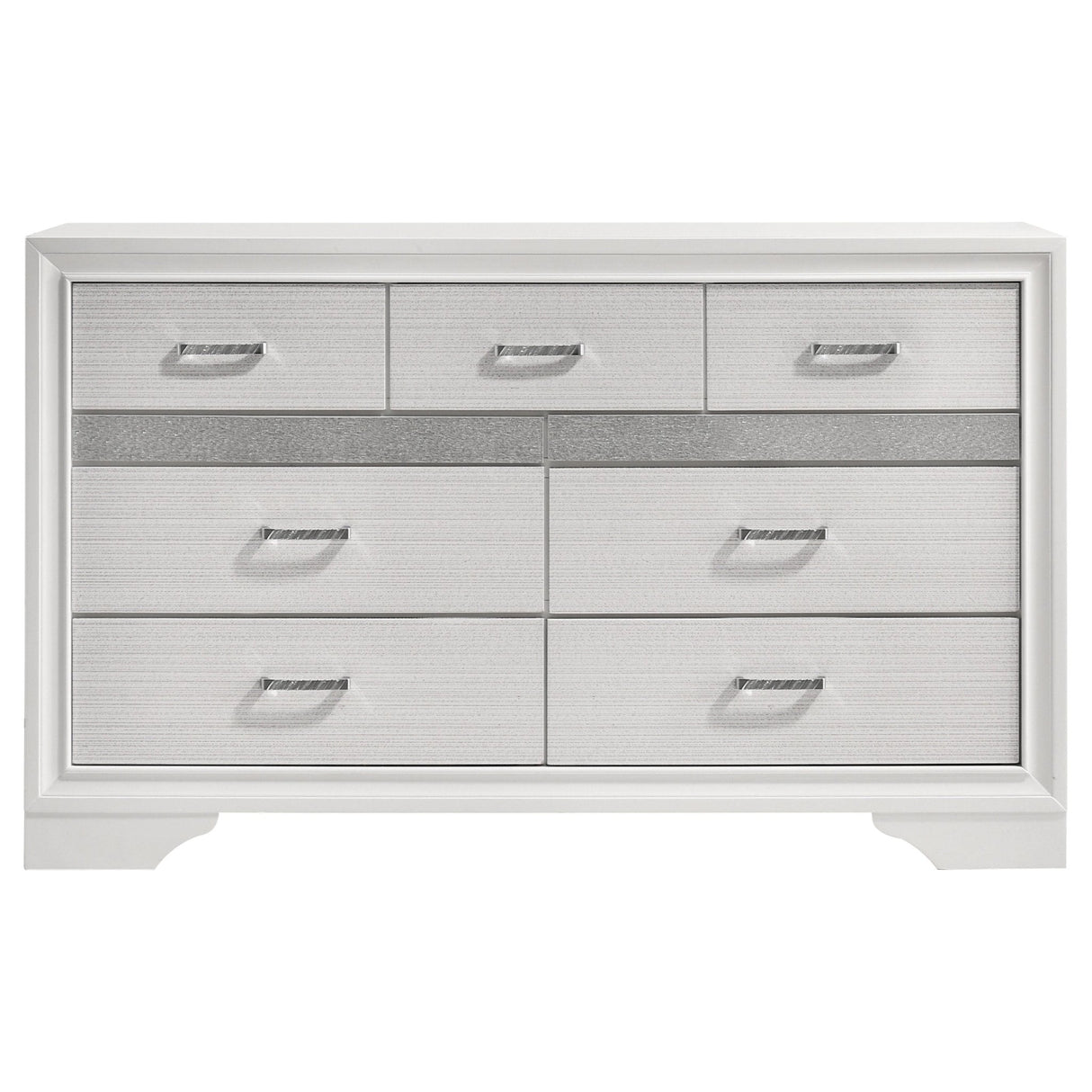 Dresser - Miranda 7-drawer Dresser White and Rhinestone