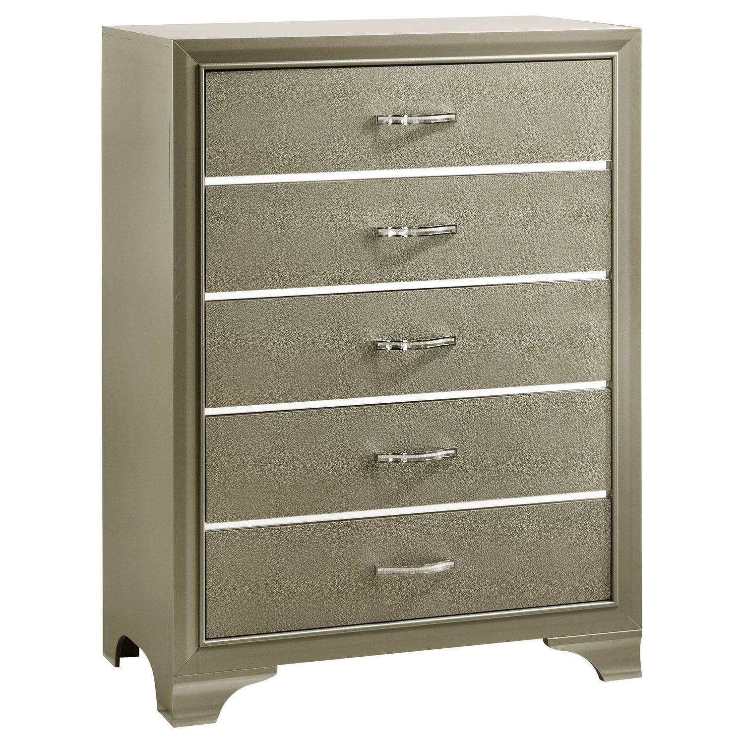 Beaumont 5 - drawer Rectangular Chest Champagne | Coaster | Home Elegance USA