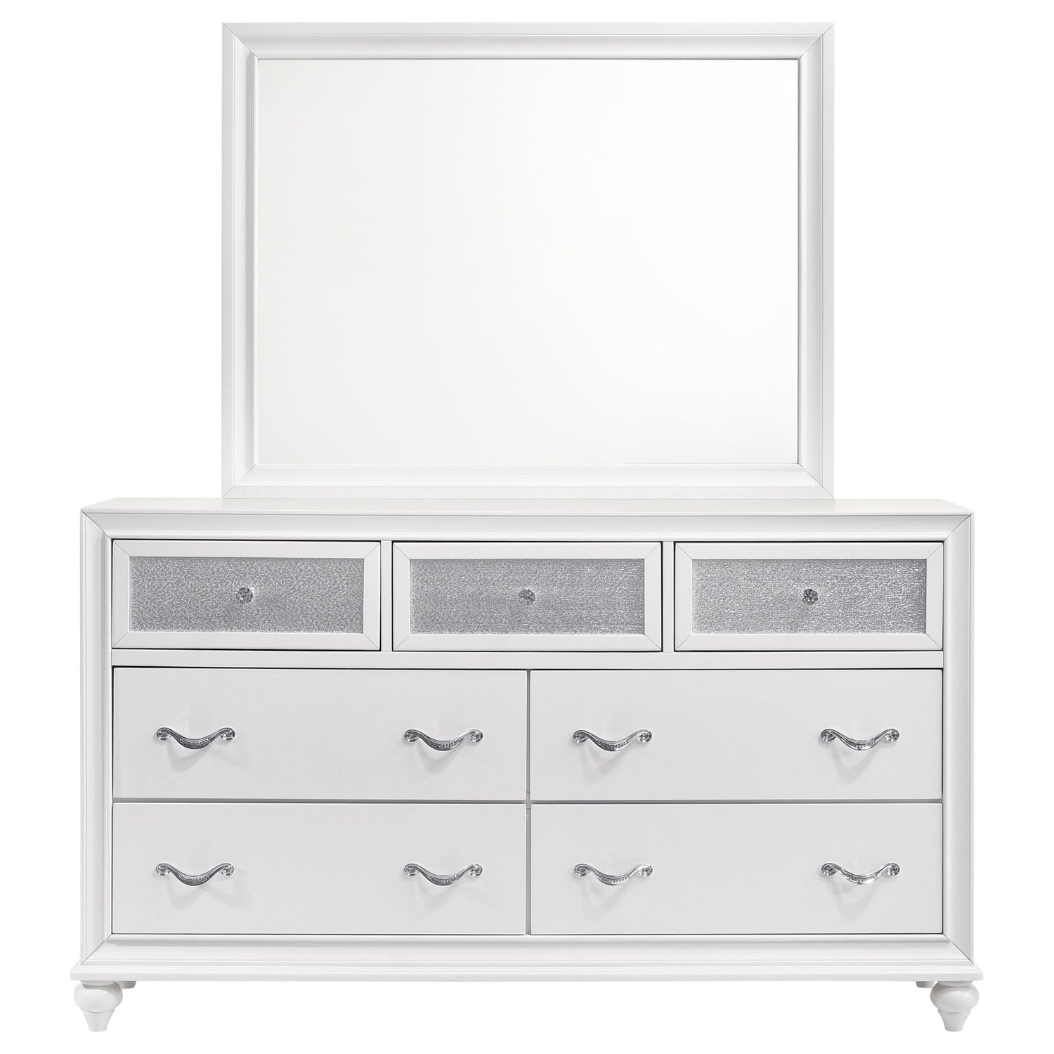 Barzini 7 - drawer Dresser with Mirror White | Coaster | Home Elegance USA