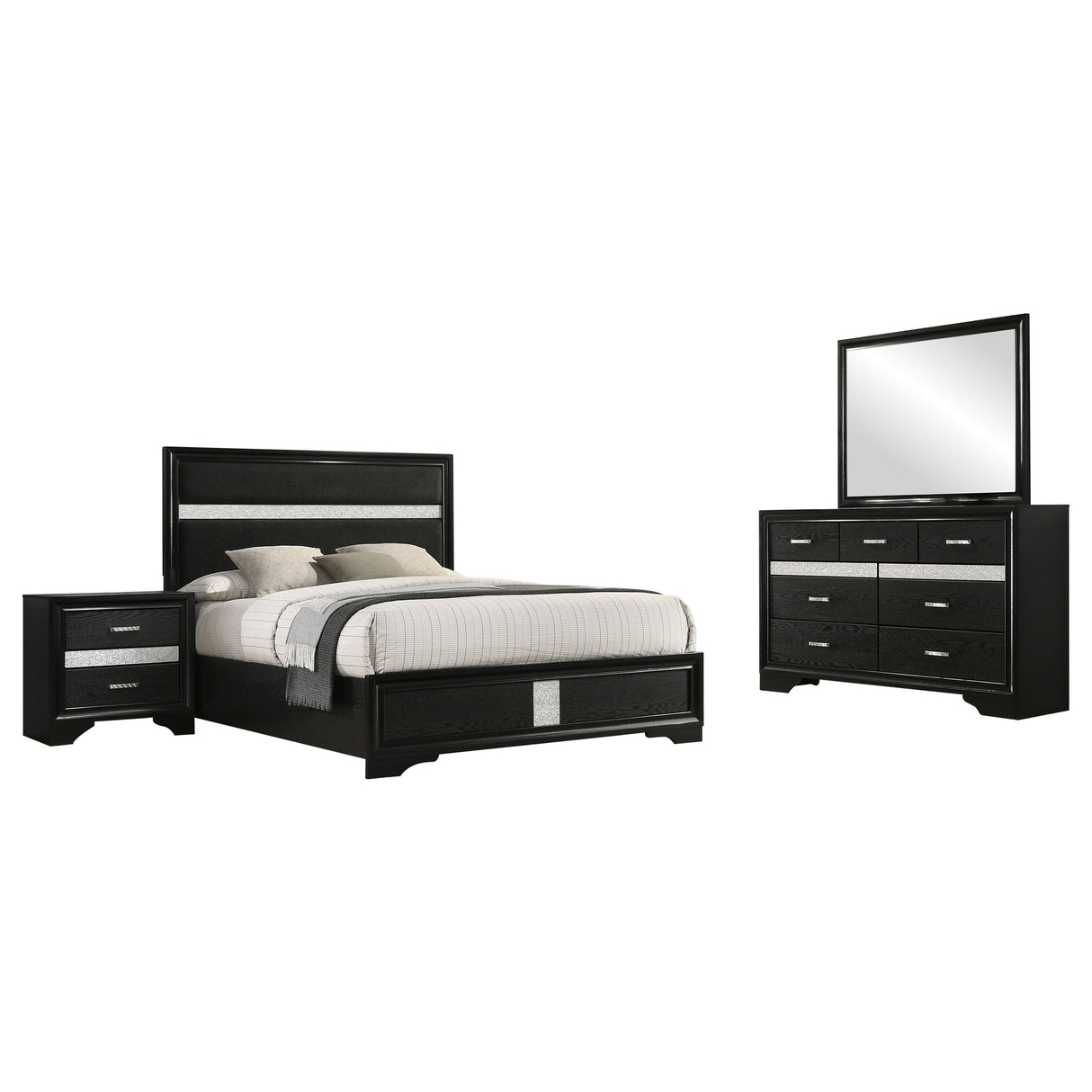 Miranda 4-piece California King Bedroom Set Black - sold by Home Elegance USA