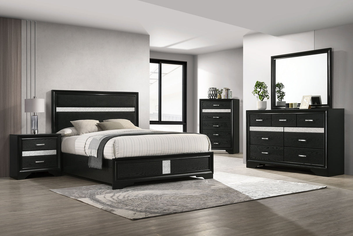 Miranda 5-piece California King Bedroom Set Black - sold by Home Elegance USA