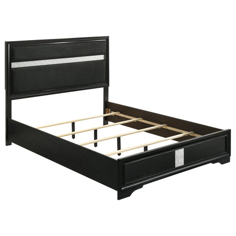 Miranda 54-inch Upholstered Queen Panel Bed Black -  Coaster Furniture
