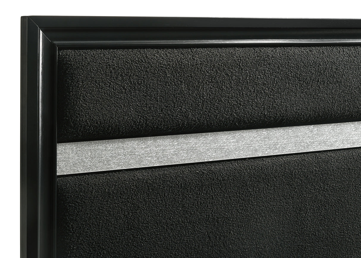 Miranda 54-inch Upholstered Queen Panel Bed Black -  Coaster Furniture