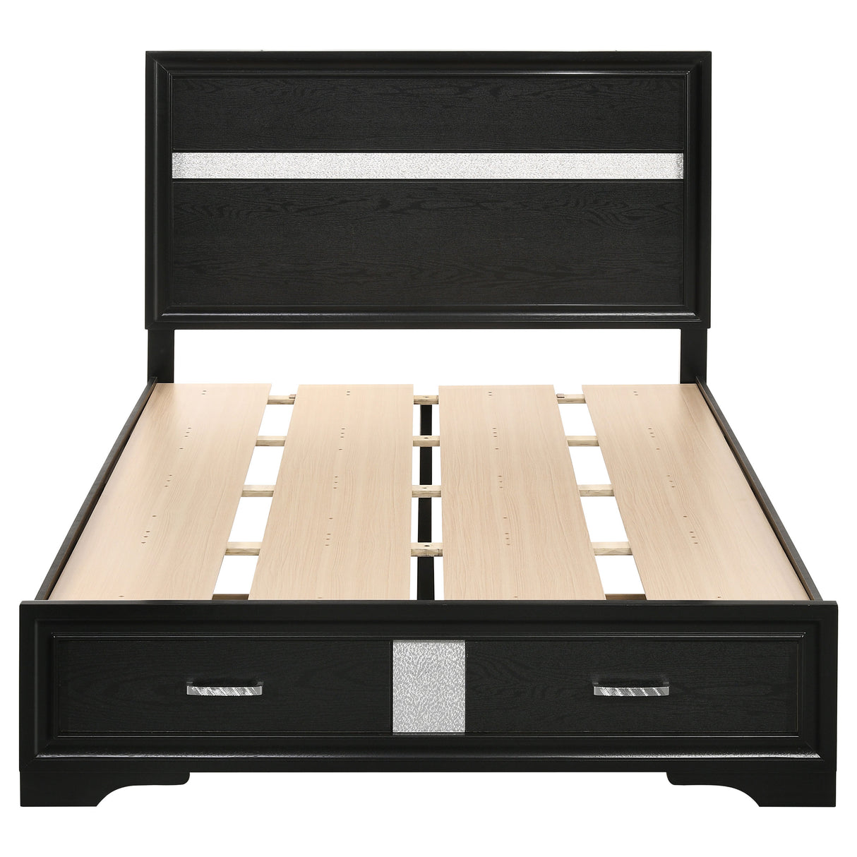 Full Storage Bed - Miranda Wood Full Storage Panel Bed Black