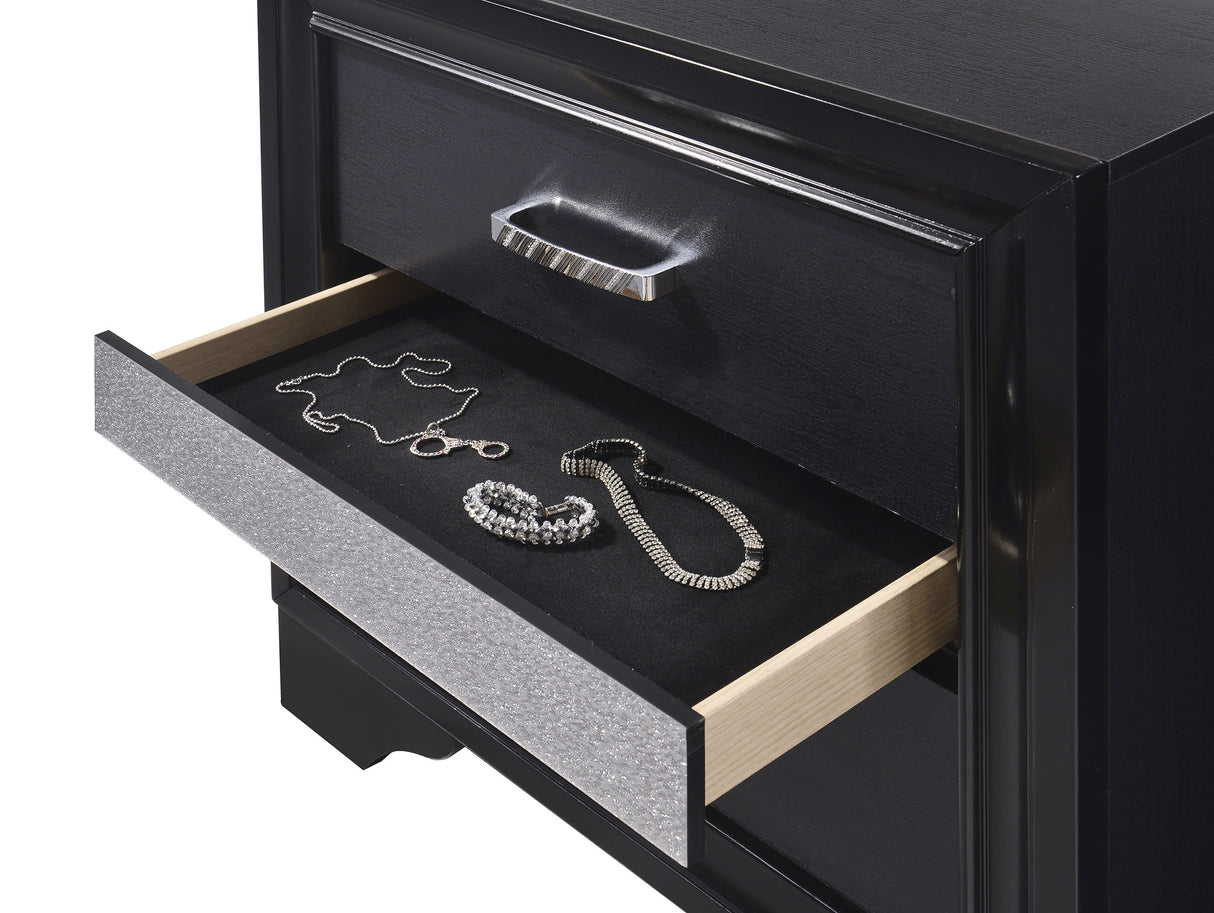 Miranda 2-drawer Nightstand Black - Home Elegance USA