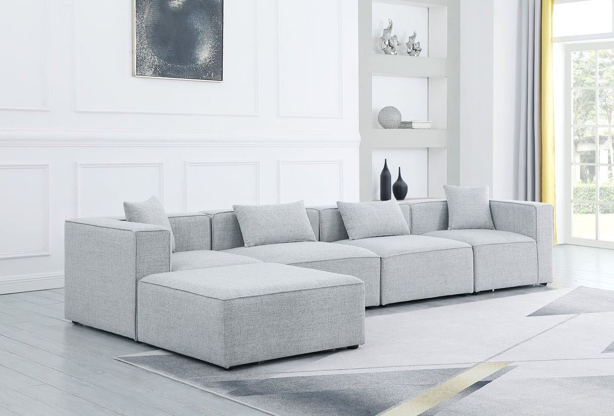 Cube - Modular Sectional 5 Piece - Gray - Fabric | Home Elegance USA