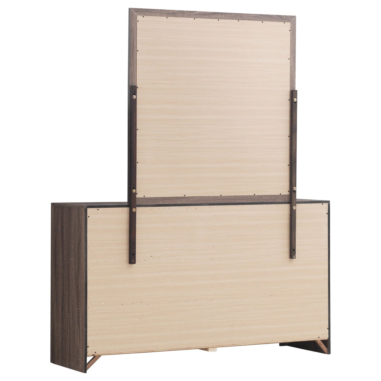 Brantford 6 - drawer Dresser with Mirror Barrel Oak | Coaster | Home Elegance USA