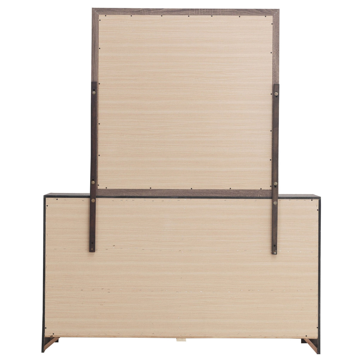 Brantford 6 - drawer Dresser with Mirror Barrel Oak | Coaster | Home Elegance USA