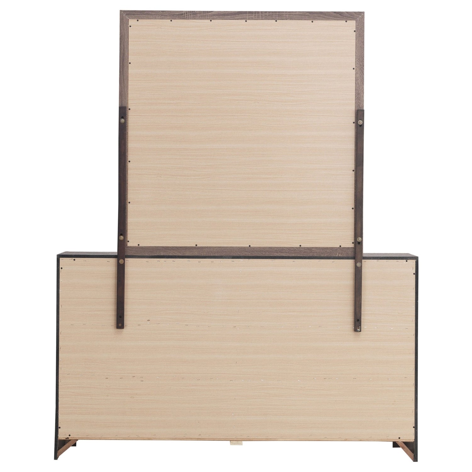 Brantford 6 - drawer Dresser with Mirror Barrel Oak | Coaster | Home Elegance USA