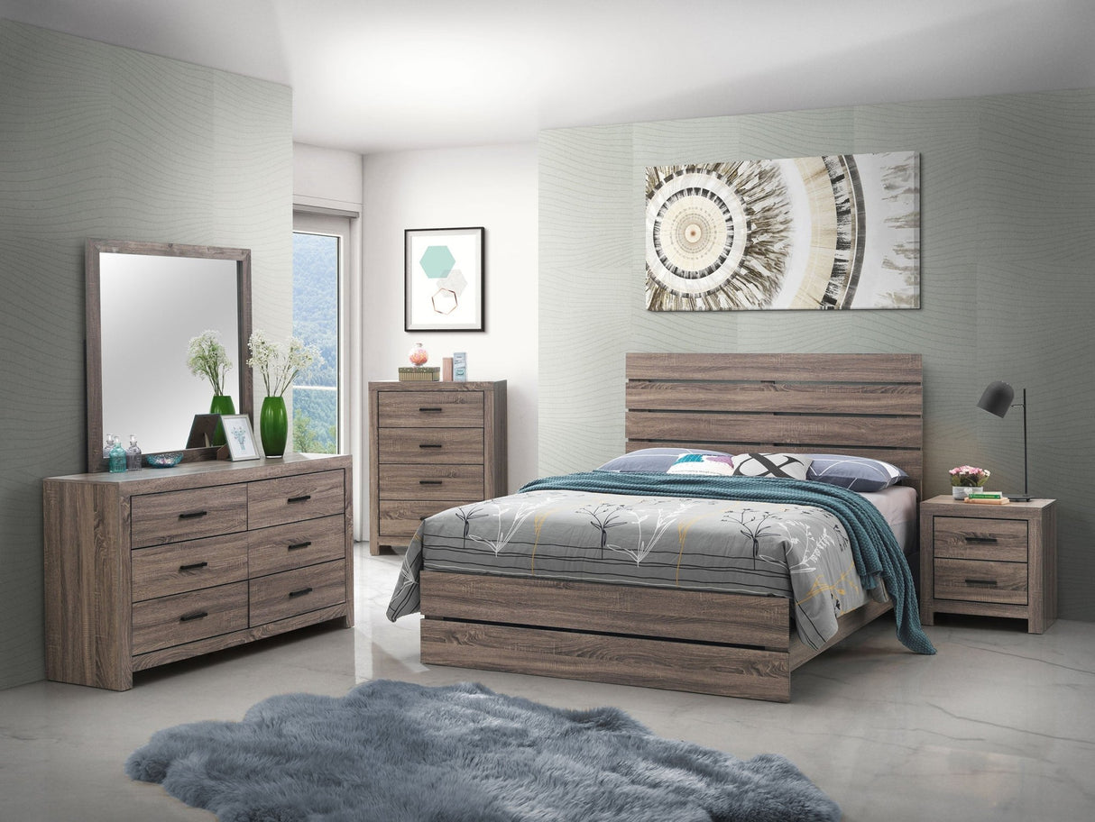 Brantford 6 - drawer Dresser with Mirror Barrel Oak | Coaster | Home Elegance USA