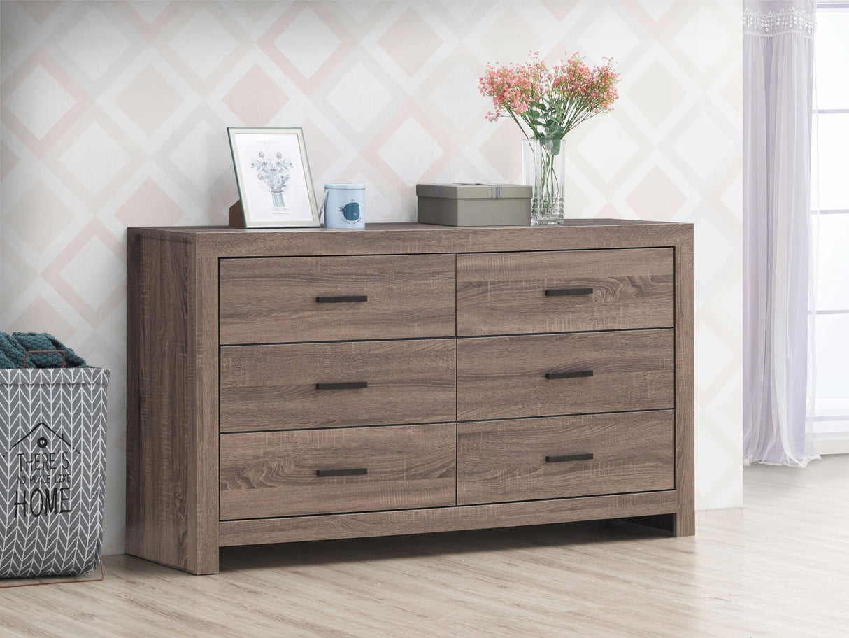 Brantford 6 - drawer Dresser Barrel Oak | Coaster | Home Elegance USA