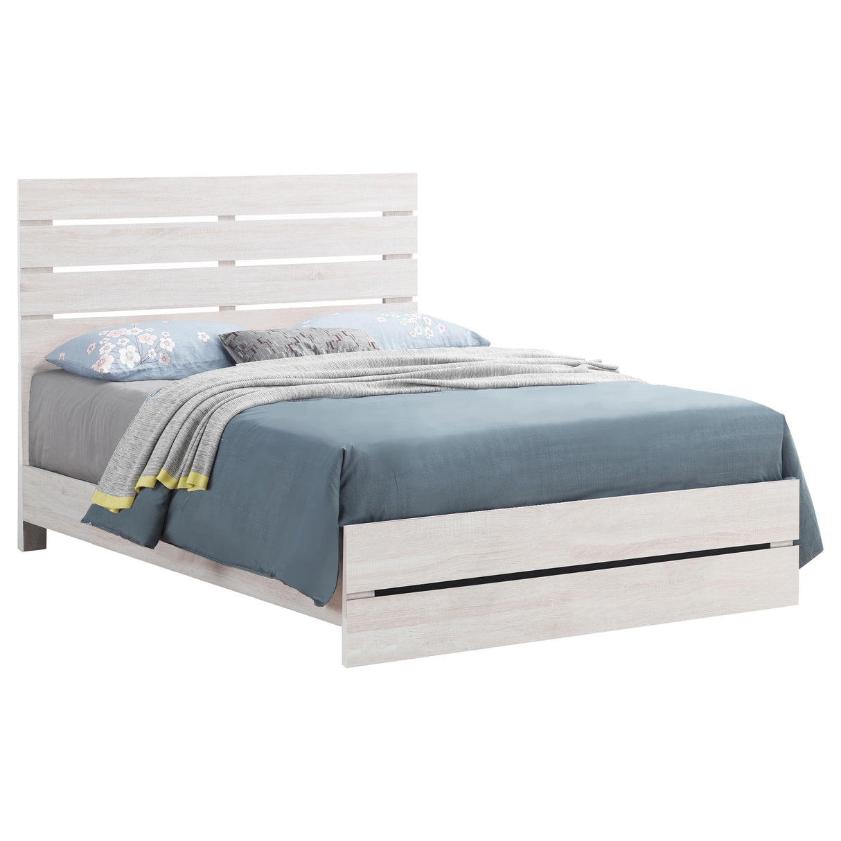 Brantford Wood Queen Panel Bed Coastal White - Home Elegance USA