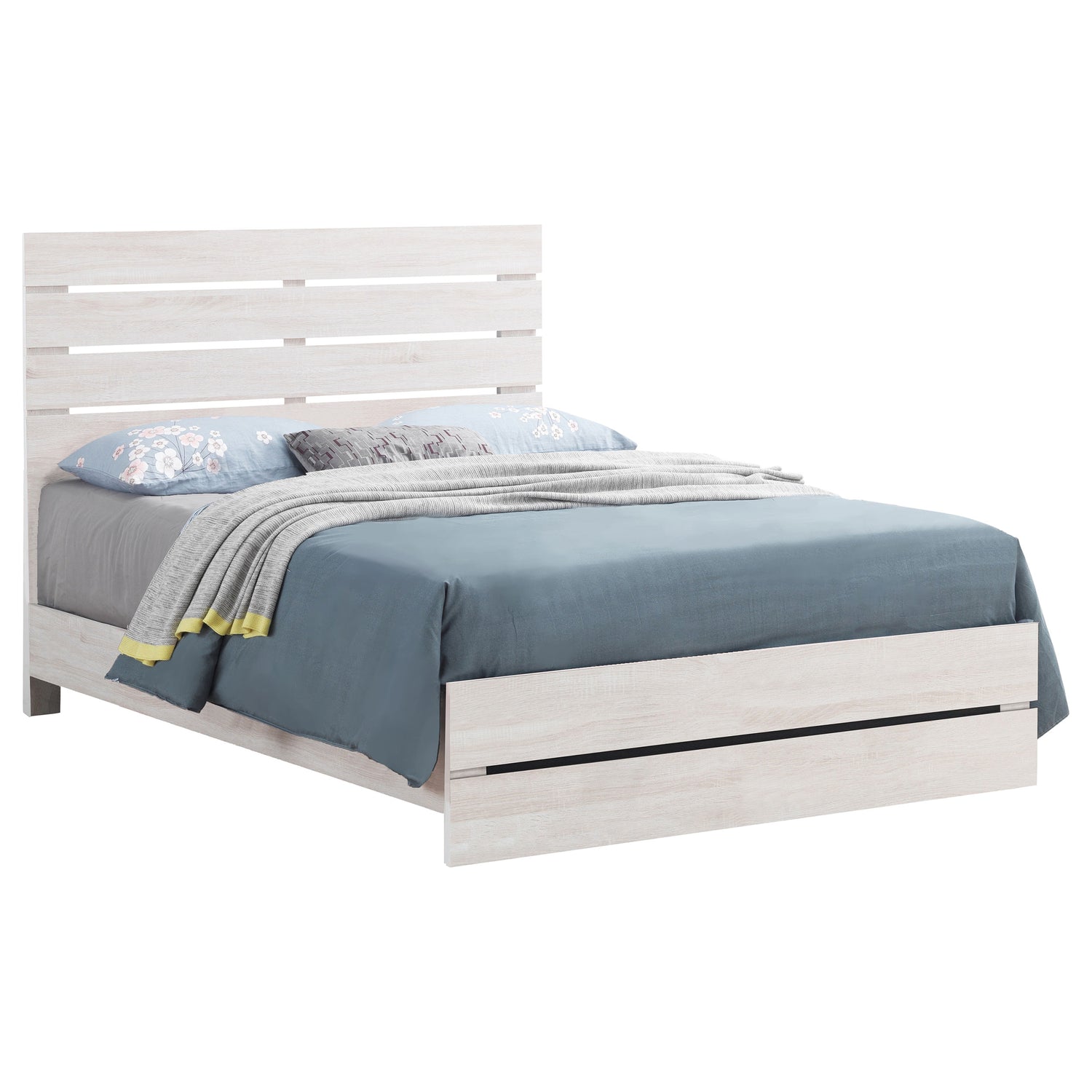 Brantford Wood Queen Panel Bed Coastal White - Home Elegance USA