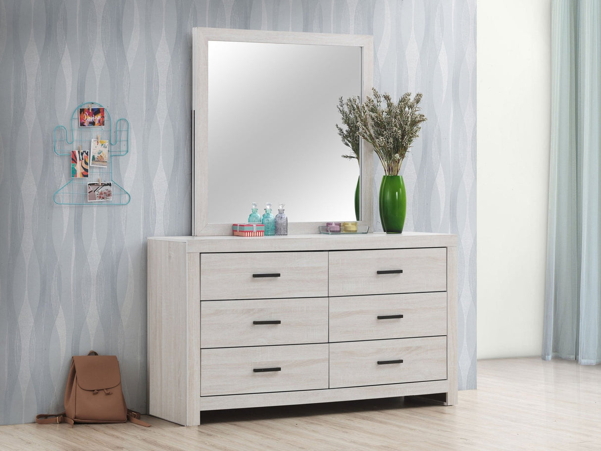 Brantford 6 - drawer Dresser with Mirror Coastal White | Coaster | Home Elegance USA