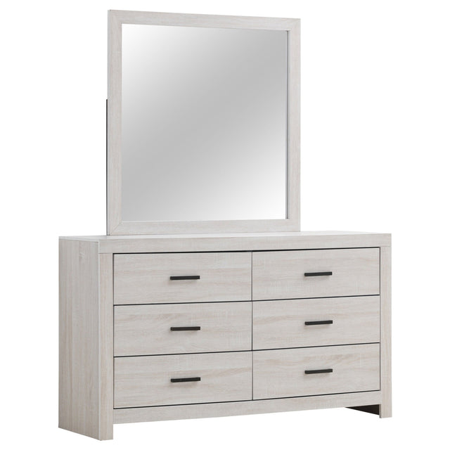 Brantford 6 - drawer Dresser with Mirror Coastal White | Coaster | Home Elegance USA