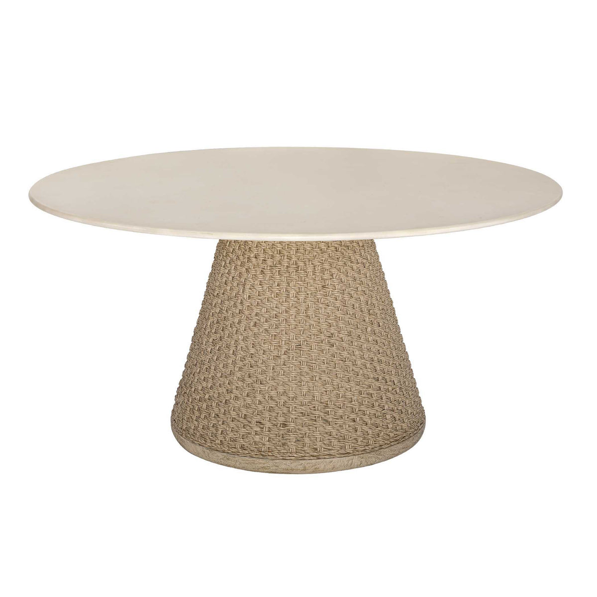 Cardoso Indoor-Outdoor Dining Table Brown / White / Woodtone - White / Light Brown by Uttermost - View 2