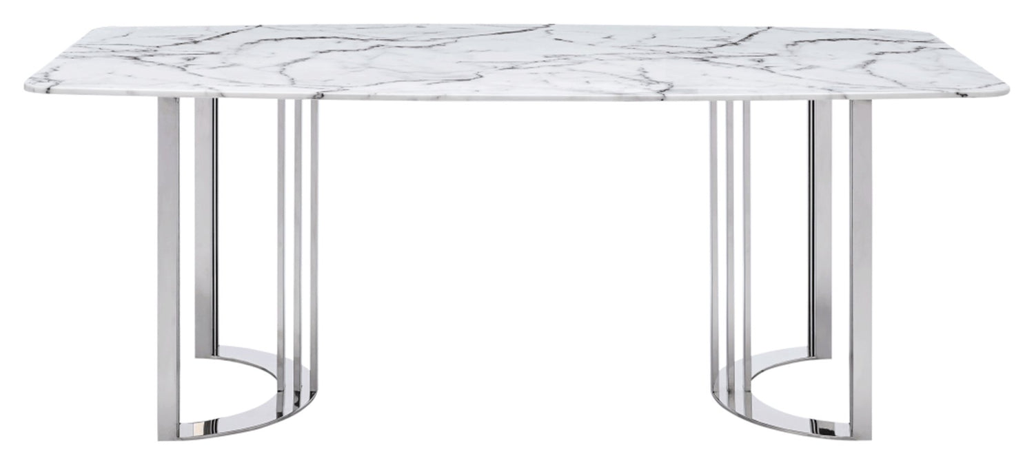 131 Silver Marble 8 Piece Dining Room Set W - 1Ext In Silver - 131Diningtabless - 8Set | ESF | Home Elegance USA