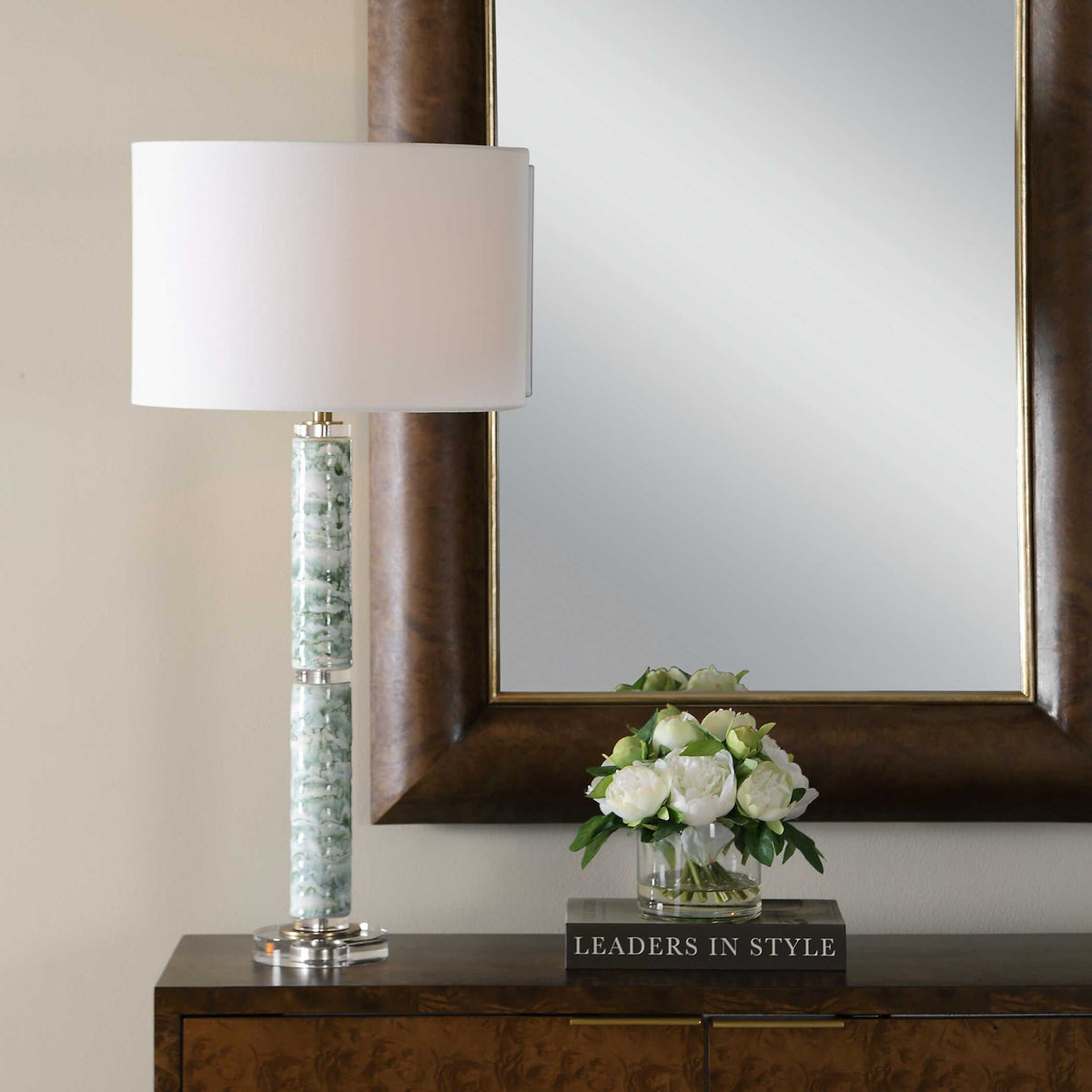 Jameis Marbled Table Lamp - Green / White by Uttermost - View 2