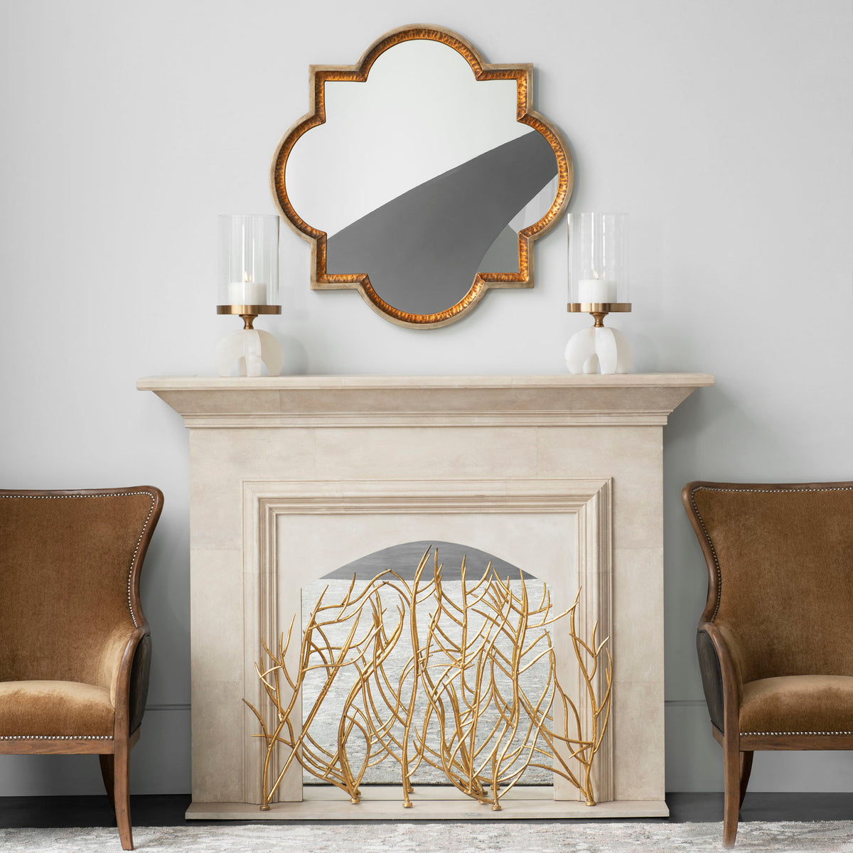 Gold Branches Decorative Fireplace Screen by Uttermost - View 4