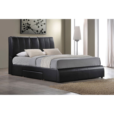 Acme - Kofi EK Bed W/Storage 21266EK Black Synthetic Leather