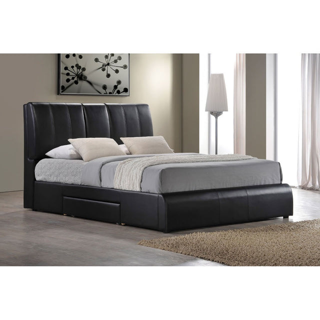 Acme - Kofi EK Bed W/Storage 21266EK Black Synthetic Leather
