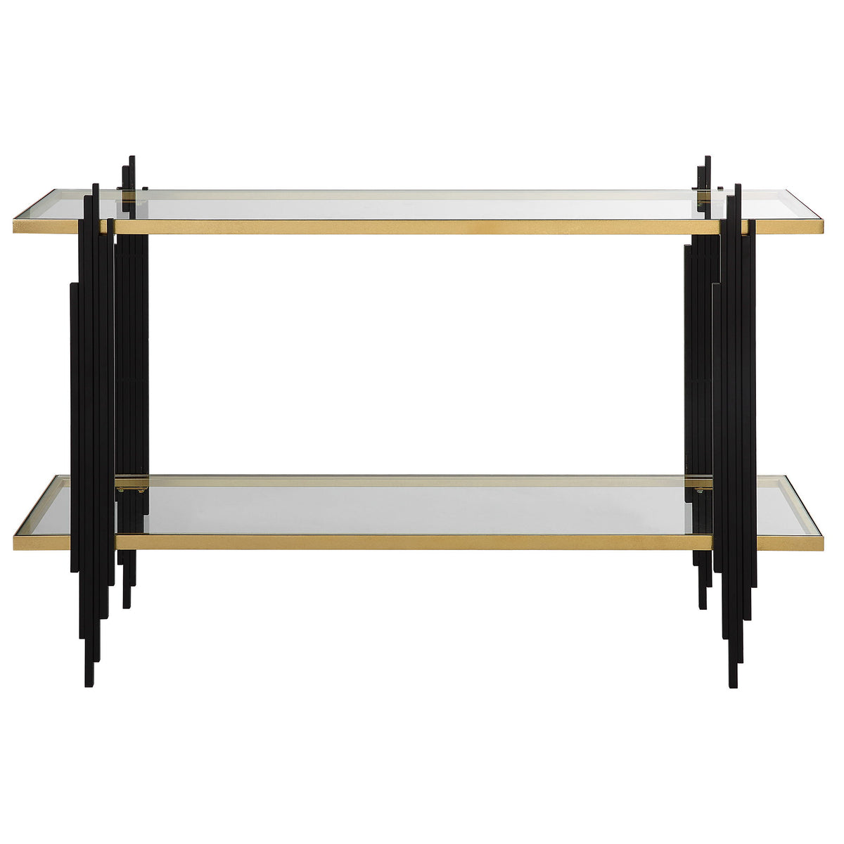 Empire Cityscape Console Table - Gold / Black by Uttermost - View 1